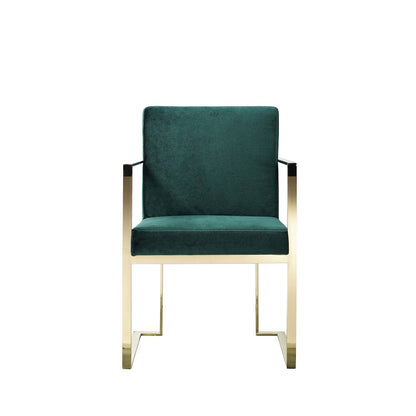 Gold Dexter Arm Chair Velvet Green