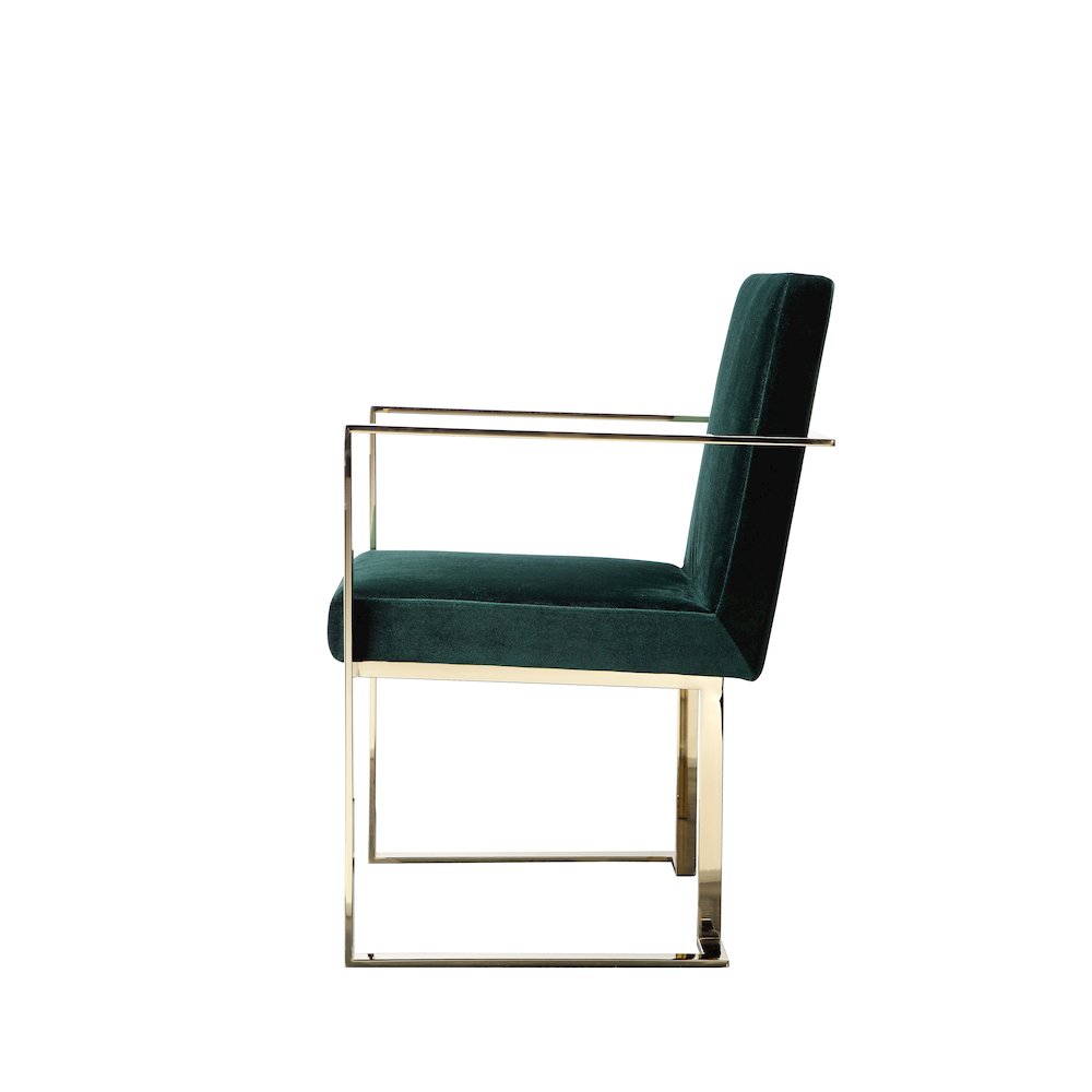 Gold Dexter Arm Chair Velvet Green