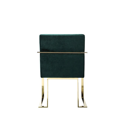 Gold Dexter Arm Chair Velvet Green