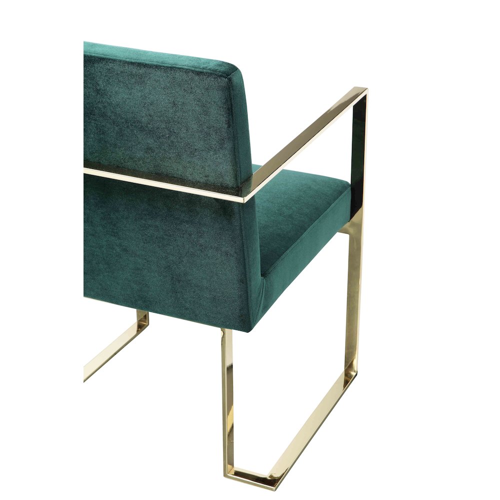 Gold Dexter Arm Chair Velvet Green