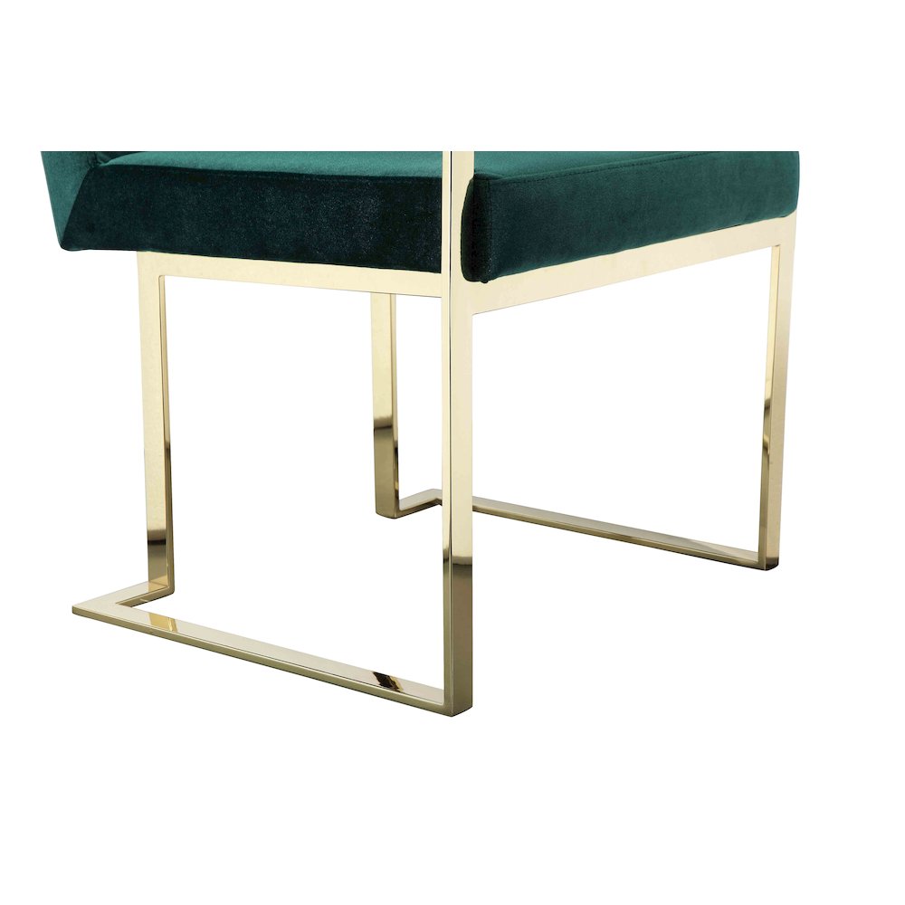 Gold Dexter Arm Chair Velvet Green