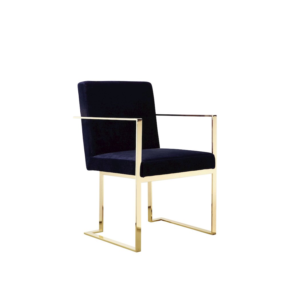 Gold Dexter Arm Chair Velvet Navy