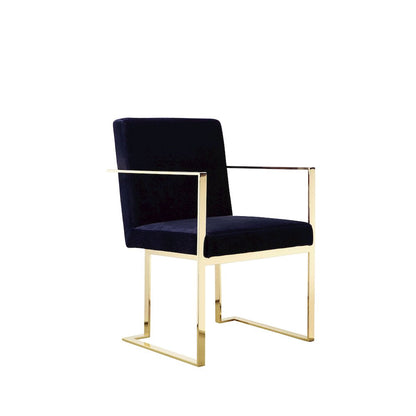 Gold Dexter Arm Chair Velvet Navy