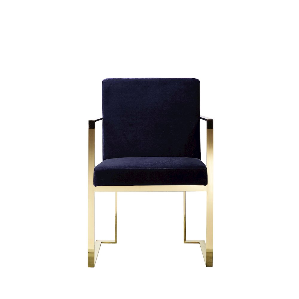 Gold Dexter Arm Chair Velvet Navy
