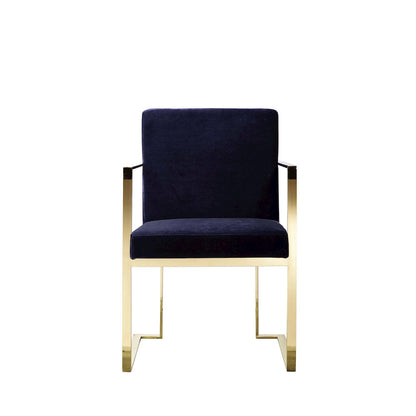 Gold Dexter Arm Chair Velvet Navy