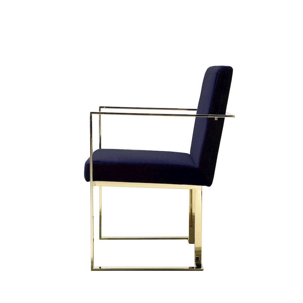 Gold Dexter Arm Chair Velvet Navy