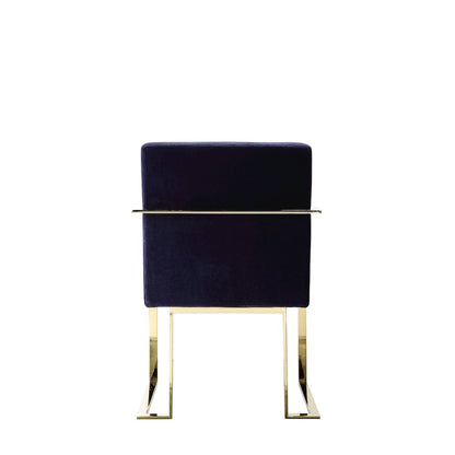 Gold Dexter Arm Chair Velvet Navy