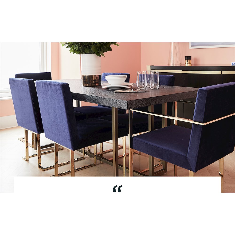 Gold Dexter Arm Chair Velvet Navy