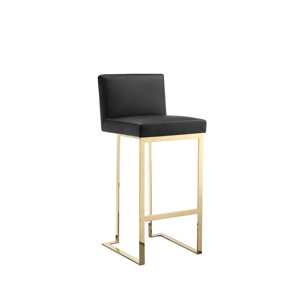 Dexter Bar Stool Faux Leather Black