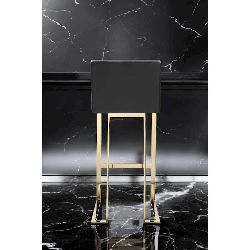 Dexter Bar Stool Faux Leather Black