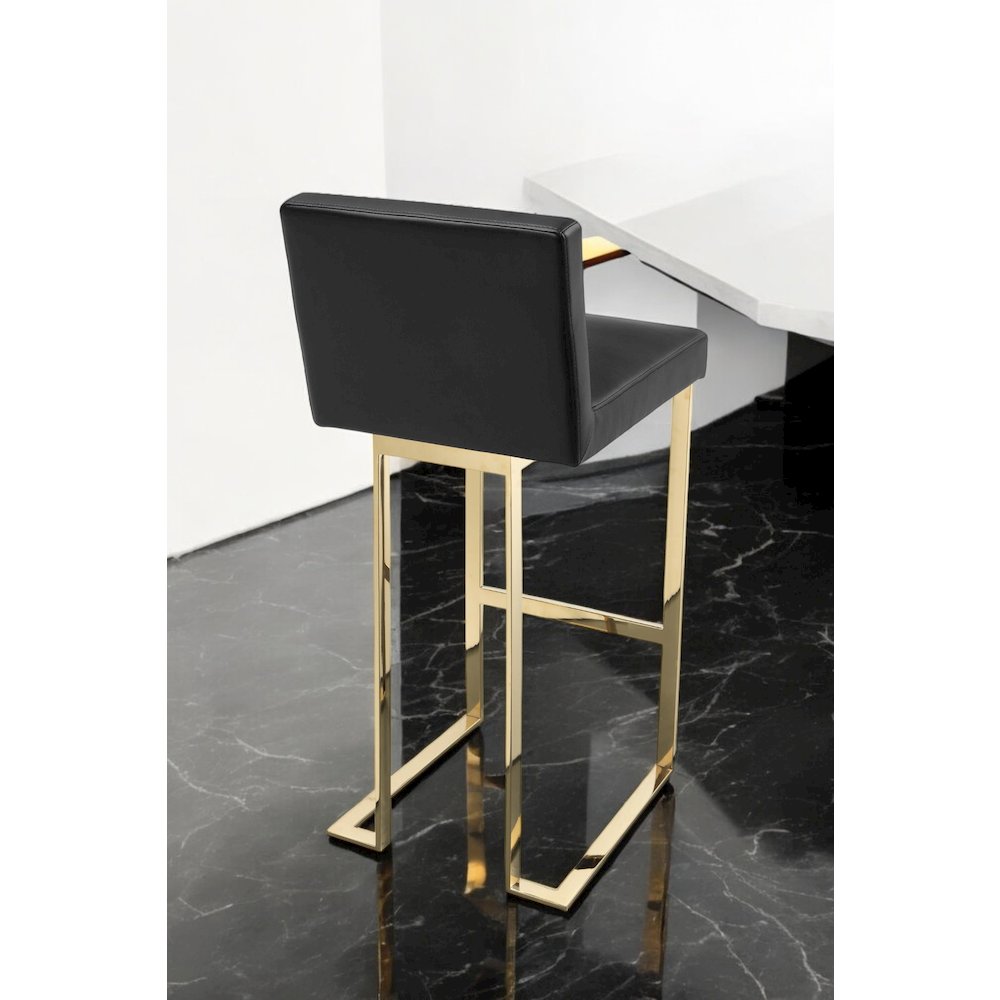 Dexter Bar Stool Faux Leather Black