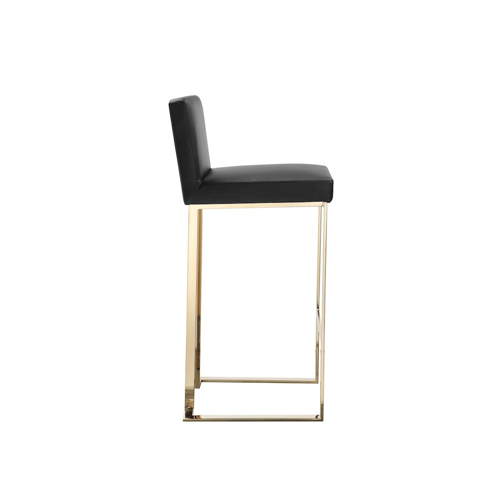Dexter Bar Stool Faux Leather Black