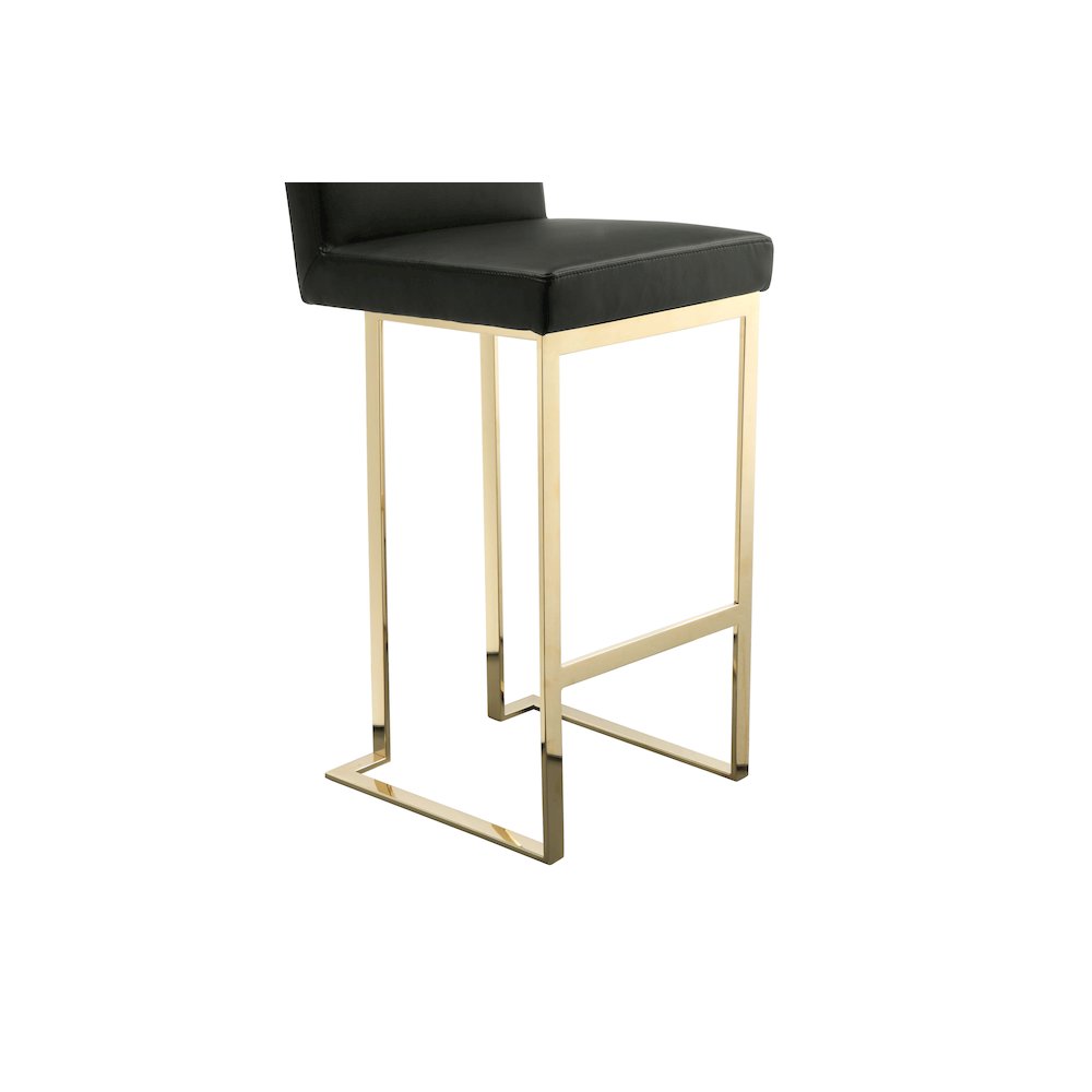 Dexter Bar Stool Faux Leather Black