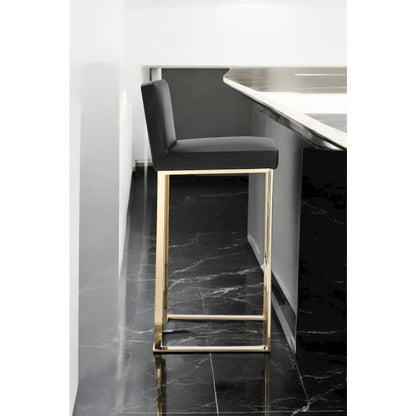 Dexter Bar Stool Faux Leather Black
