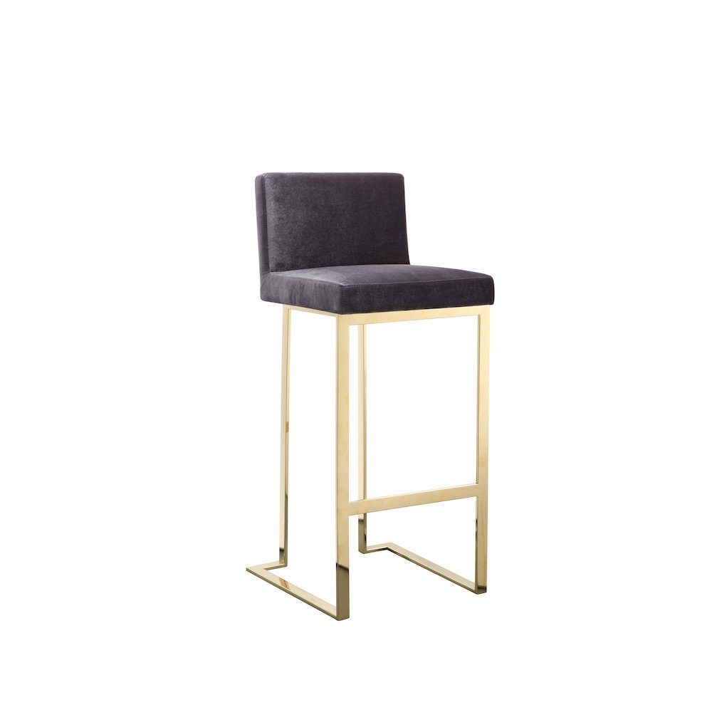 Dexter Bar Stool Velvet Gray