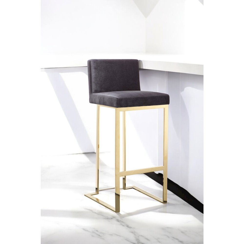Dexter Bar Stool Velvet Gray