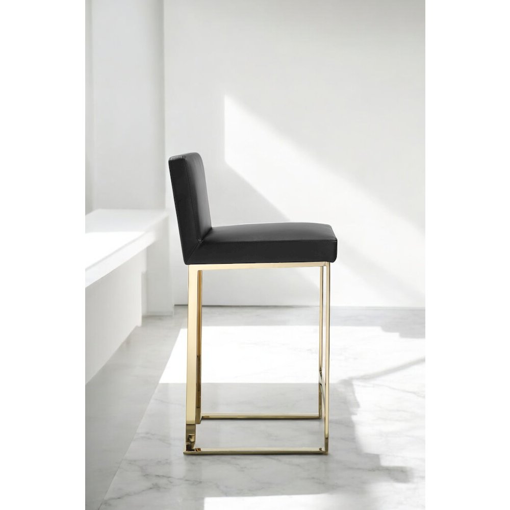 Dexter Counter Stool Faux Leather Black