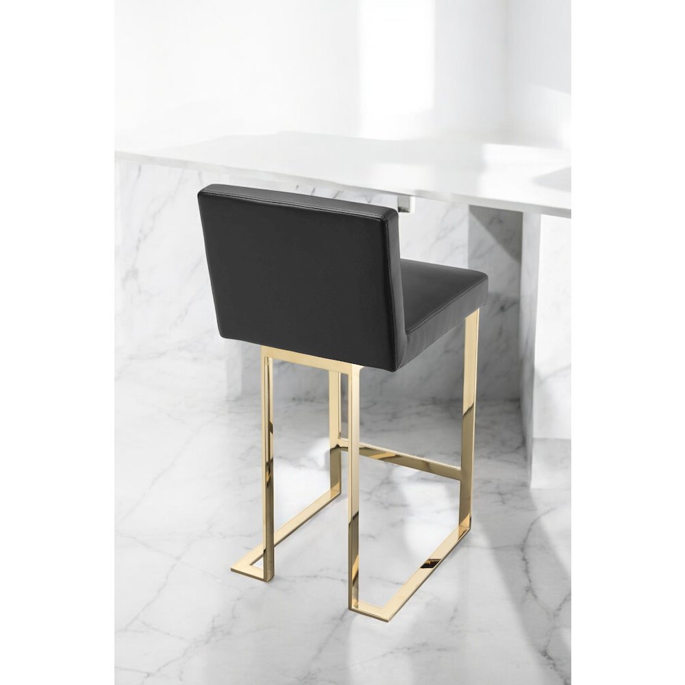 Dexter Counter Stool Faux Leather Black