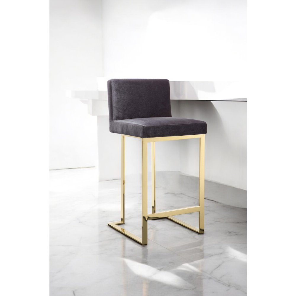 Dexter Counter Stool Velvet Gray