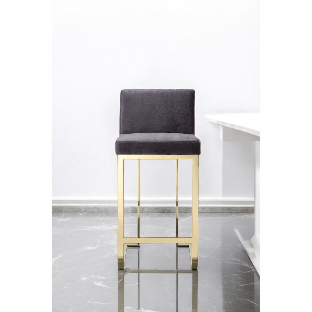 Dexter Counter Stool Velvet Gray