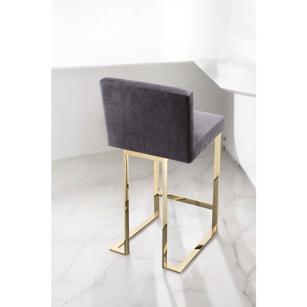 Dexter Counter Stool Velvet Gray