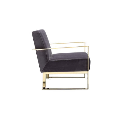 Dexter Lounge Chair Velvet Gray