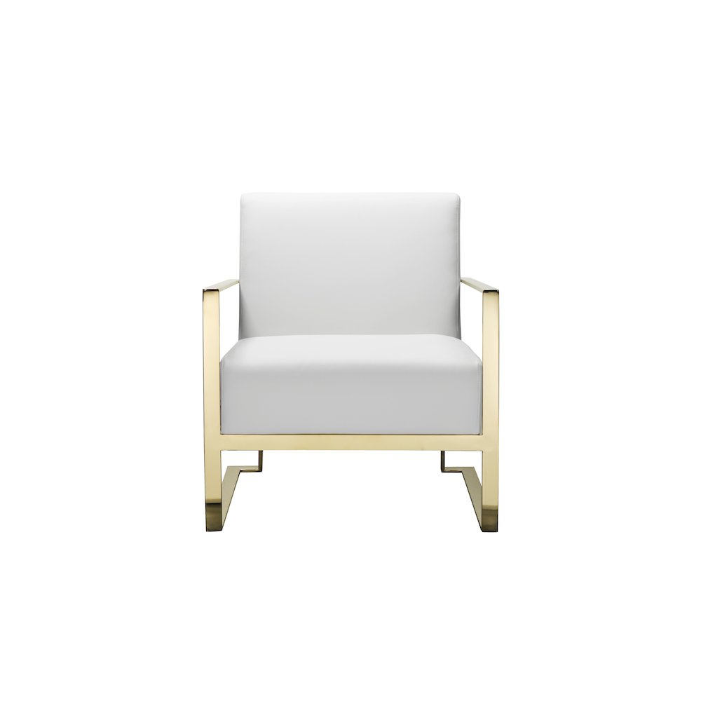 Dexter Lounge Chair Faux Leather White