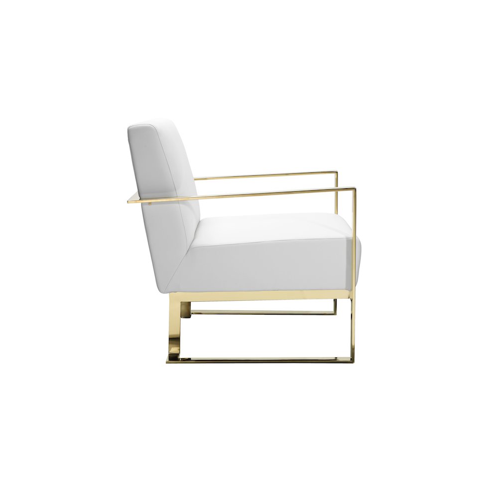 Dexter Lounge Chair Faux Leather White