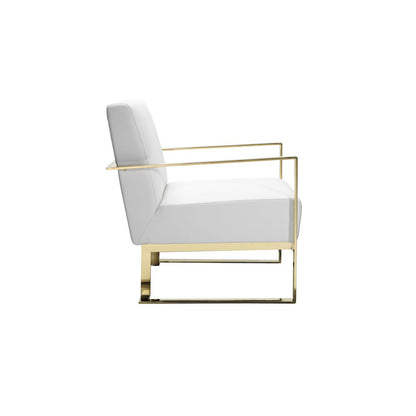 Dexter Lounge Chair Faux Leather White