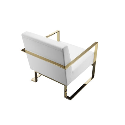 Dexter Lounge Chair Faux Leather White