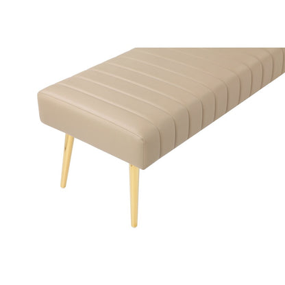Gold Hilda Bench Faux Leather Sand