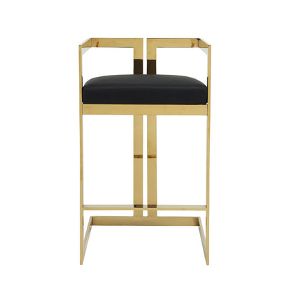 Kenzie Bar Stool Gold/Black Faux Leather