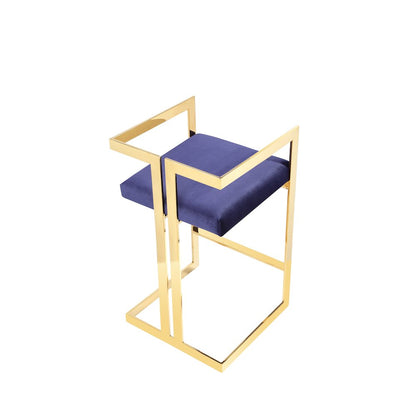 Kenzie Counter Stool Gold/Navy Velvet