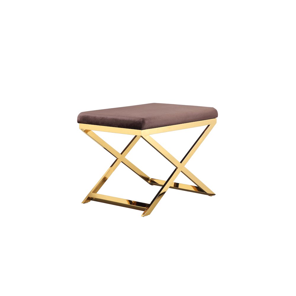 Gold Lexi Stool Velvet Chocolate