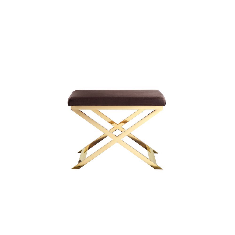 Gold Lexi Stool Velvet Chocolate