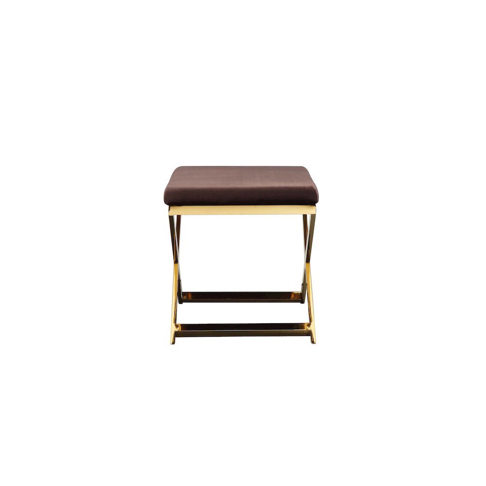 Gold Lexi Stool Velvet Chocolate