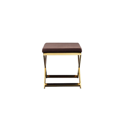 Gold Lexi Stool Velvet Chocolate