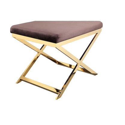 Gold Lexi Stool Velvet Chocolate