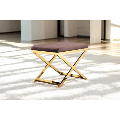 Gold Lexi Stool Velvet Chocolate