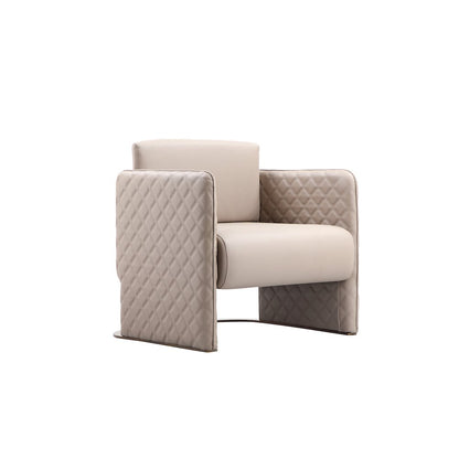 Lusso Gold Lounge Chair Sand Faux Leather