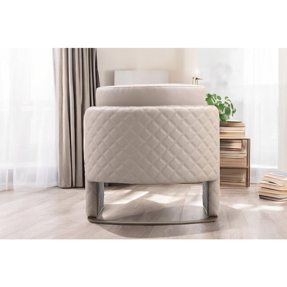 Lusso Gold Lounge Chair Sand Faux Leather