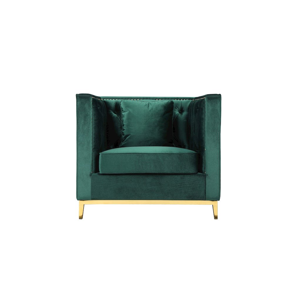 Vivienne Sofa Chair Velvet Green/Gold