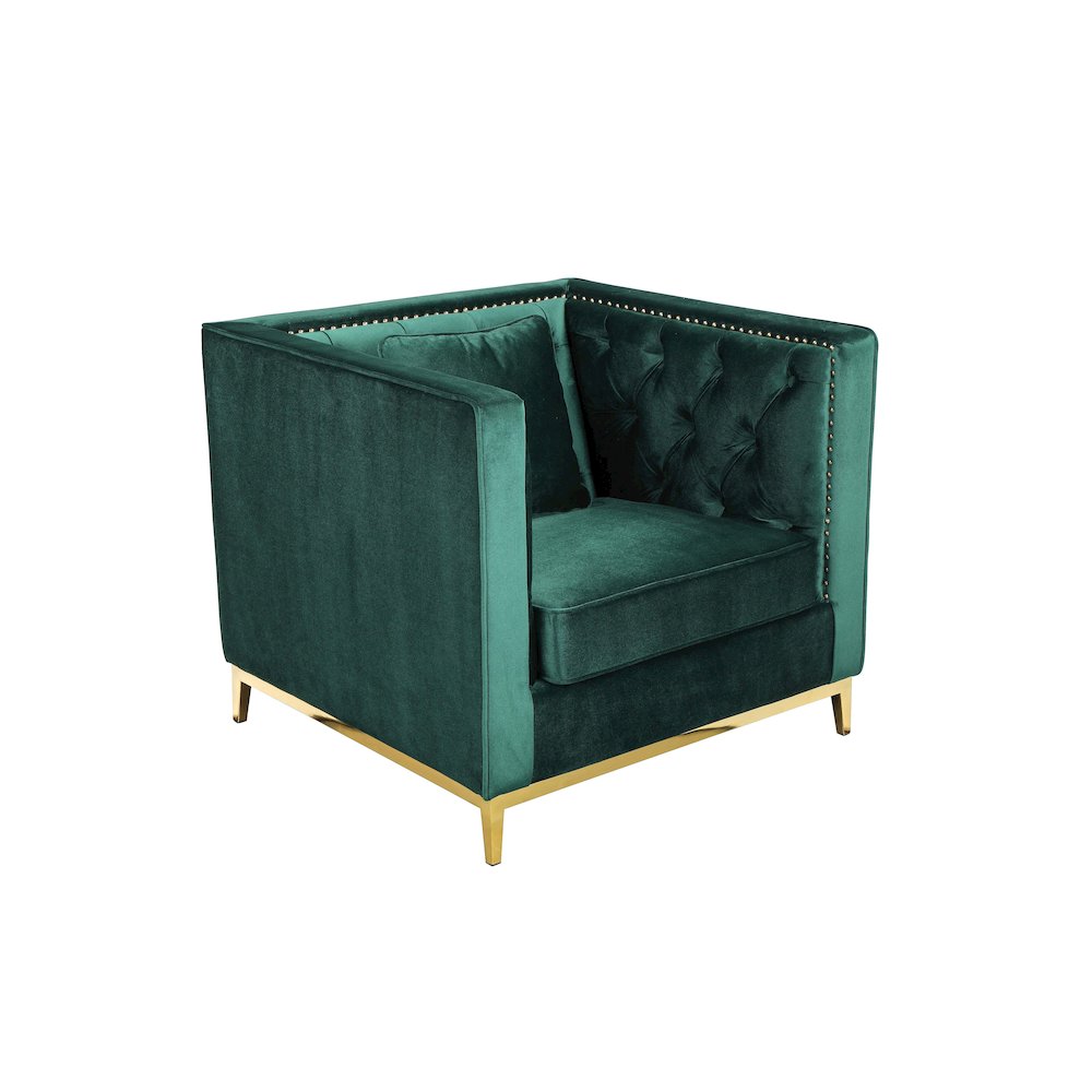 Vivienne Sofa Chair Velvet Green/Gold