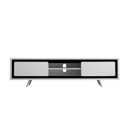 Hal Large Tv Stand White & Black Combo