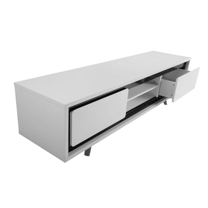Hal Large Tv Stand White & Black Combo