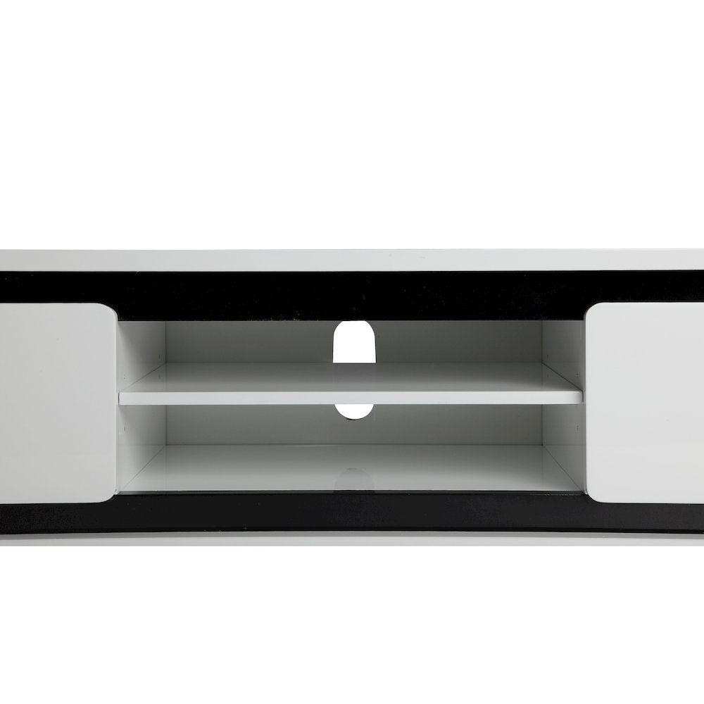 Hal Large Tv Stand White & Black Combo