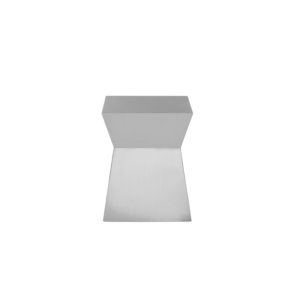 Cubix Hour Glass Side Table Brushed Metal