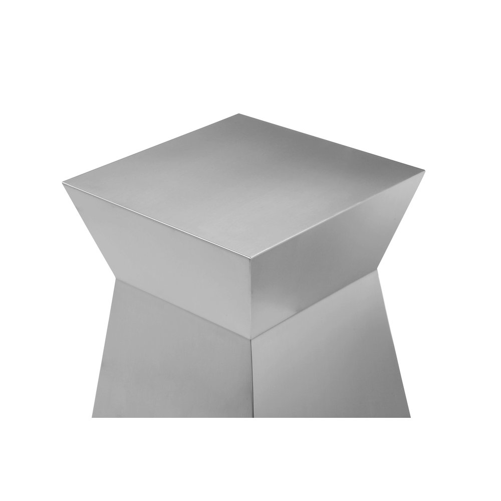 Cubix Hour Glass Side Table Brushed Metal