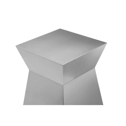 Cubix Hour Glass Side Table Brushed Metal