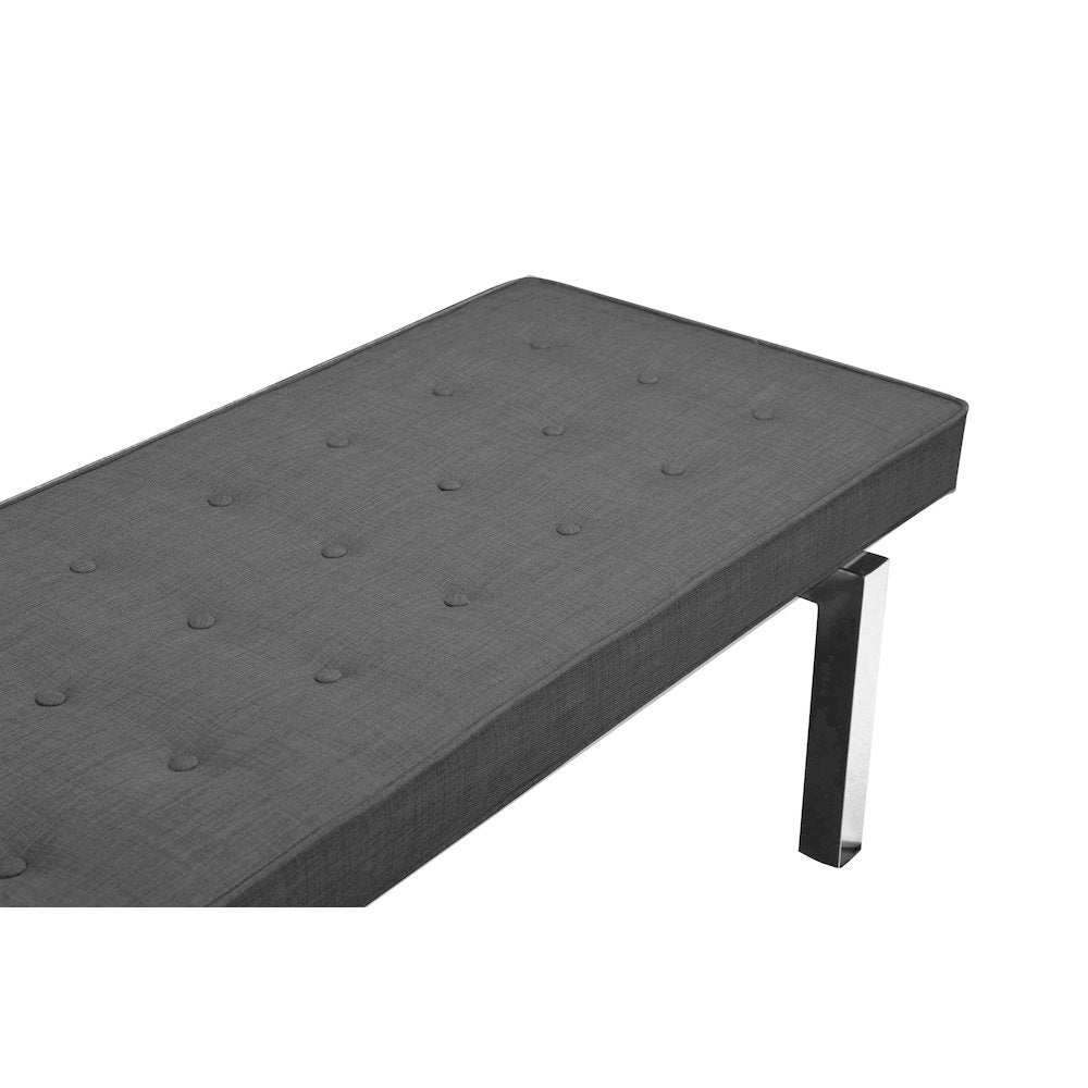 Lina Tufted Bench Charcoal